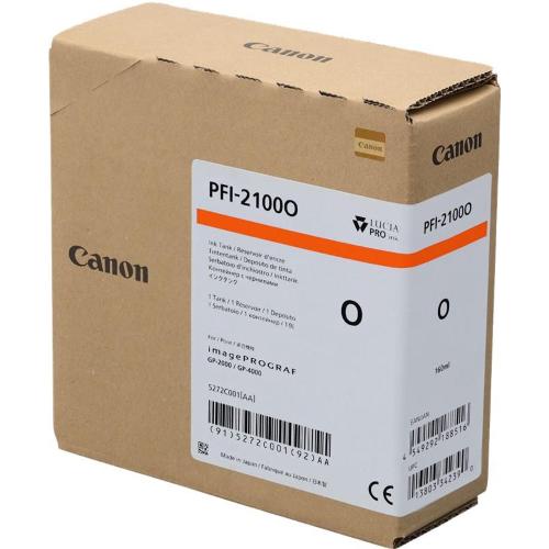 ORIGINALE Canon Cartuccia d'inchiostro Arancione PFI-2100o 5272C001 160ml PFI-2100o 5272C001 EAN 4549292188516