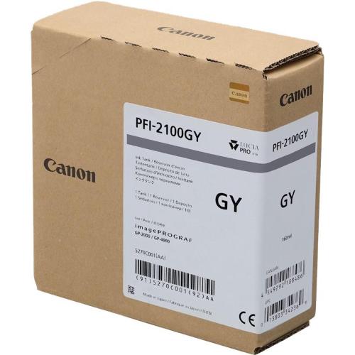 ORIGINALE Canon Cartuccia d'inchiostro Grigio PFI-2100gy 5270C001 160ml PFI-2100gy 5270C001 EAN 4549292188486