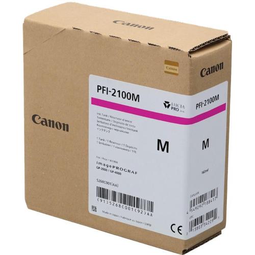 ORIGINALE Canon Cartuccia d'inchiostro magenta PFI-2100m 5268C001 160ml PFI-2100m 5268C001 EAN 4549292188417
