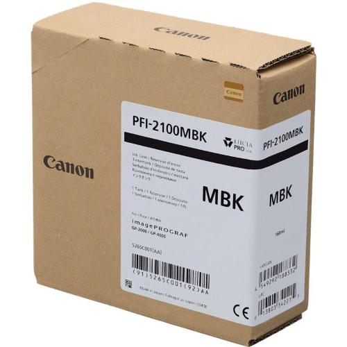 ORIGINALE Canon Cartuccia d'inchiostro Nero (opaco) PFI-2100mbk 5265C001 160ml PFI-2100mbk 5265C001 EAN 4549292188332