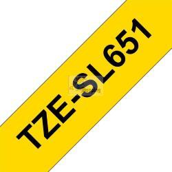 ORIGINALE Brother Nastro Nero su giallo TZe-SL651 Nastro per etichette nero su giallo con pellicola aggiuntiva laminata Brother TZe-SL651 â€" 24 mm di larghezza TZe-SL651  EAN 4977766806442