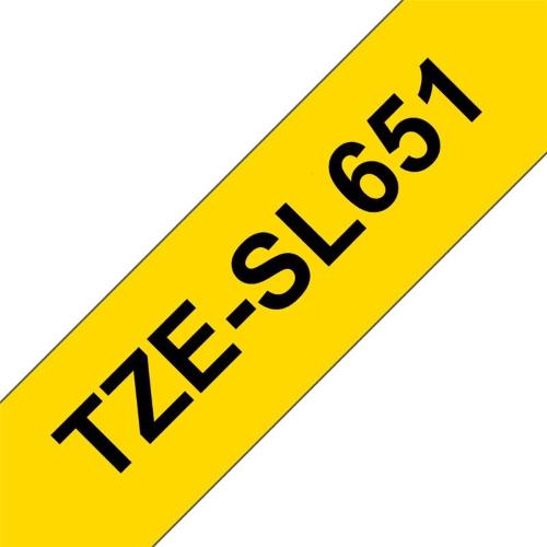 ORIGINALE Brother Nastro Nero su giallo TZe-SL651 Nastro per etichette nero su giallo con pellicola aggiuntiva laminata Brother TZe-SL651 â€" 24 mm di larghezza TZe-SL651  EAN 4977766806442