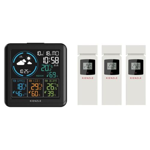 KIENZLE HOME WEATHER STATION W. 3 RADIO-CONTROLLED SENSORS MOD. 15004 EAN 4007922097657