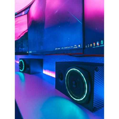 SPEEDLINK GRAVITY CARBON RGB 2.1 SUBWOOFER SYSTEM, BLACK MOD. SL-830100-BK EAN 4027301380262