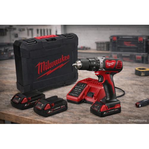 Trapano a Percussione Milwaukee M18BPD202C (2 x 2.0 Ah+ M12-18C + KITBOX)