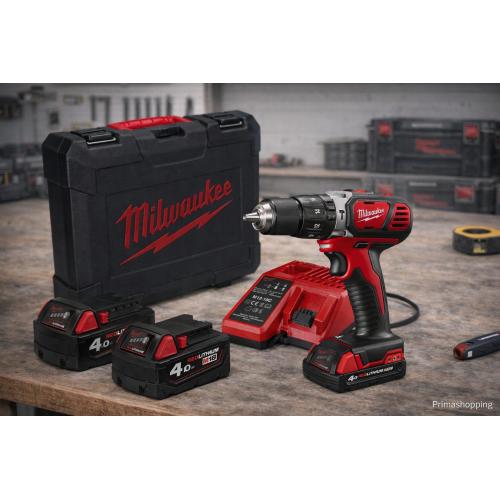 Trapano a Percussione Milwaukee M18BPD-402C (2 x 4,0 Ah + M12-18 C + Maletn de transporte)