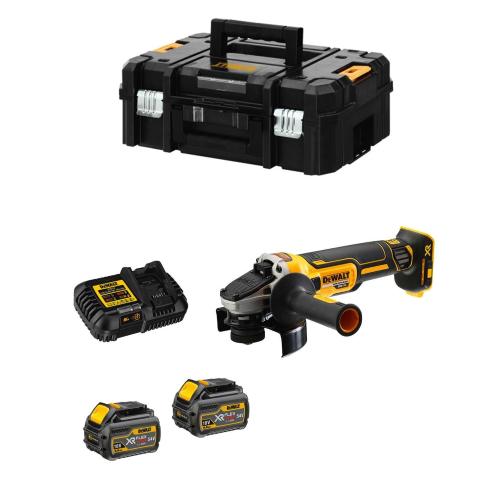 Smerigliatrice DeWALT DCG418T2 FlexVolt (2 x 54V/18V 6,0Ah + DCB116 + TSTAK II)