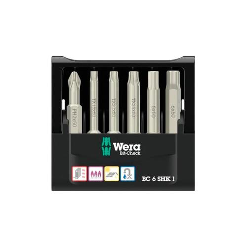 Set di inserti per avvitare WERA Bit-Check 6 SHK 1 SB (6 pezzi)