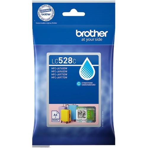 ORIGINALE Brother Cartuccia d'inchiostro ciano LC528C LC-528C ~5000 Pagine Cartuccia d'inchiostro ciano ad altissima capacitÃ  Brother LC528C - confezione singola. Stampa fino a 5.000 pagine. LC528C LC-528C EAN 4977766842921