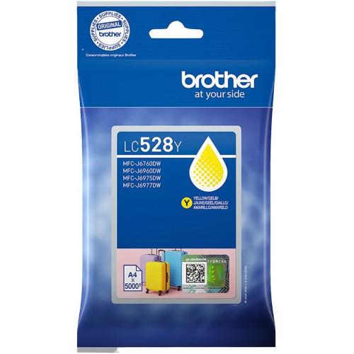 ORIGINALE Brother Cartuccia d'inchiostro giallo LC528Y LC-528Y ~5000 Pagine Cartuccia d'inchiostro giallo ad altissima capacitÃ  Brother LC528Y - confezione singola. Stampa fino a 5.000 pagine. LC528Y LC-528Y EAN 4977766842983