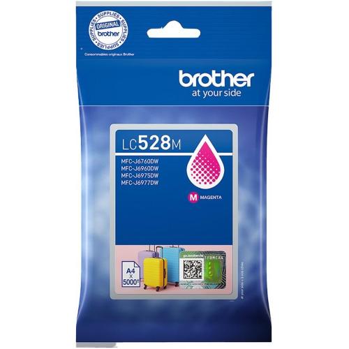 ORIGINALE Brother Cartuccia d'inchiostro magenta LC528M LC-528M ~5000 Pagine Cartuccia d'inchiostro Brother LC528M Magenta ad altissima capacitÃ  - confezione singola. Stampa fino a 5.000 pagine. LC528M LC-528M EAN 4977766842952