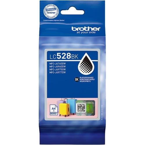 ORIGINALE Brother Cartuccia d'inchiostro nero LC528BK LC-528BK ~6000 Pagine Cartuccia d'inchiostro nero ad altissima capacitÃ  Brother LC528BK - confezione singola. Stampa fino a 6.000 pagine. LC528BK LC-528BK EAN 4977766842891