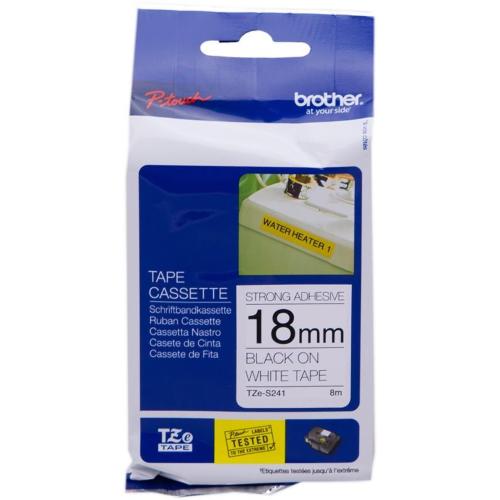 ORIGINALE Brother Nastro Nero su bianco TZe-S241 TZ-S241 18 mm x 8 m, laminato TZe-S241 TZ-S241 EAN 4977766692175