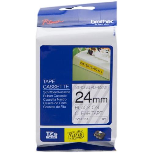 ORIGINALE Brother Nastro Nero su trasparente TZe-S151 TZ-S151 24 mm x 8 m, laminato TZe-S151 TZ-S151 EAN 4977766692649