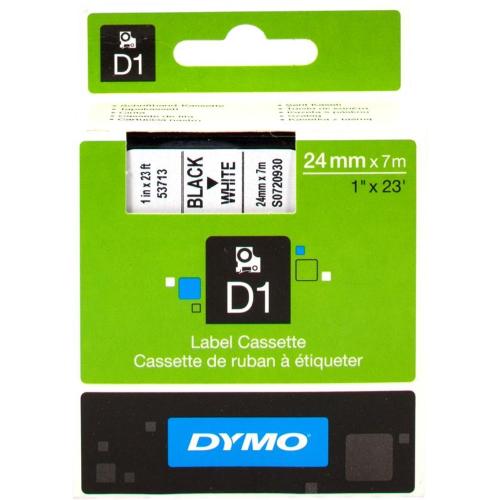 ORIGINALE DYMO Nastro Nero su bianco S0720930 53713 24mm x 7m, Nastro-D1-Standard S0720930 53713 EAN 5411313537131