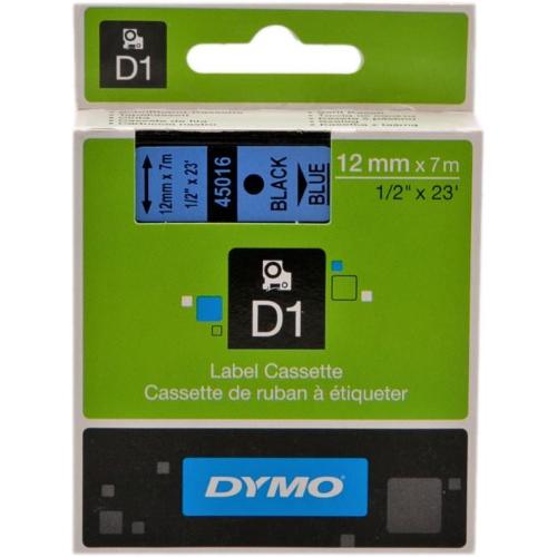 ORIGINALE DYMO Nastro Nero su blu S0720560 45016 12mm x 7m, Standard-D1-ruolo S0720560 45016 EAN 5411313450164