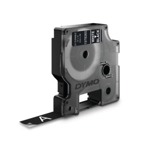 ORIGINALE DYMO Nastro Bianco su nero 1978365 D1 - Durable Etichette - Bianco su nero - 12mm x 3m 1978365  EAN 3501179783659