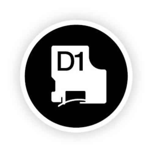 ORIGINALE DYMO Nastro Nero su bianco 1978364 D1 - Durable Etichette - Nero su bianco - 12mm x 5.5m 1978364  EAN 3501179783642