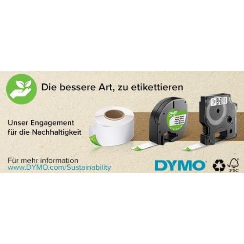 ORIGINALE DYMO Nastro Nero su bianco 1978364 D1 - Durable Etichette - Nero su bianco - 12mm x 5.5m 1978364  EAN 3501179783642