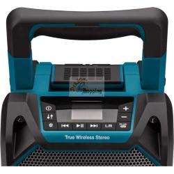 Altoparlante Bluetooth senza fili Makita DMR203 agli ioni di litio da 18 V con adattatore di alimentazione CA    