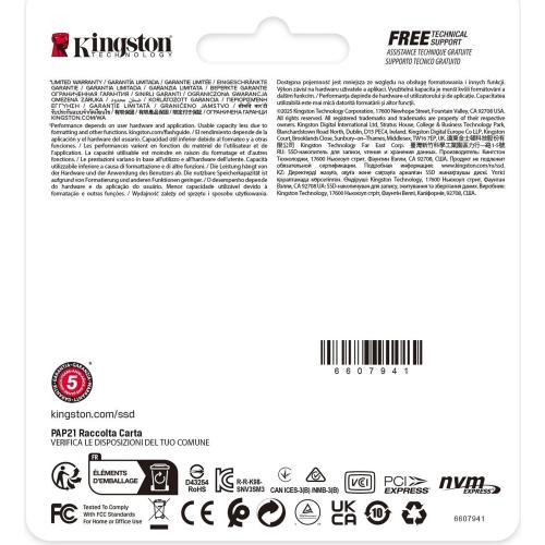 Kingston SSD NV3 1TB M.2 2230 NVMe Gen 4.0 mod. SNV3SM3/1T0