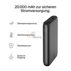 BELKIN BOOST CHARGE 3 PORT LAPT. 20.000MAH 65W USB-C/A BPB020BTBK MOD. BPB020BTBK EAN 745883887064
