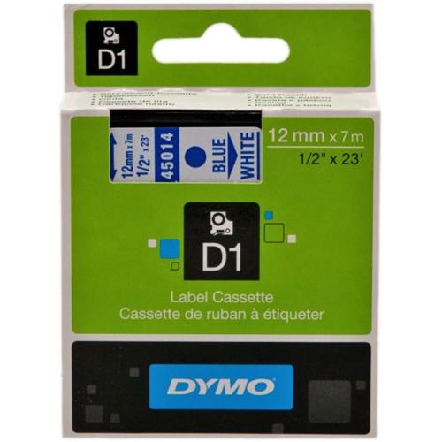 ORIGINALE DYMO Nastro Blu su bianco S0720540 45014 12mm x 7m, Standard-D1-ruolo S0720540 45014 EAN 5411313450140