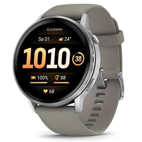 GARMIN VENU 4 45MM SILIKON-ARMB. SCHWARZ/SILBER/GRAU MOD. 010-03014-01 EAN 753759342883