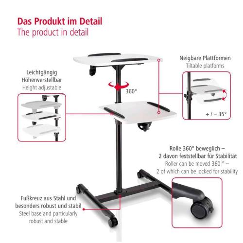 HAMA TAVOLO DA BEAMER CON 2 RIPIANI 77510 MOD. 77510 EAN 4007249775108