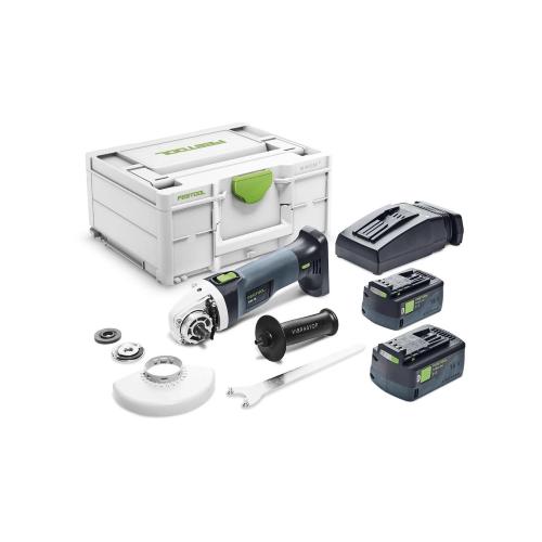 Smerigliatrice Angolare FESTOOL AGC 18-125 EBI-Plus (2 x 5,0 Ah + TCL6 + SYS3 M 187)