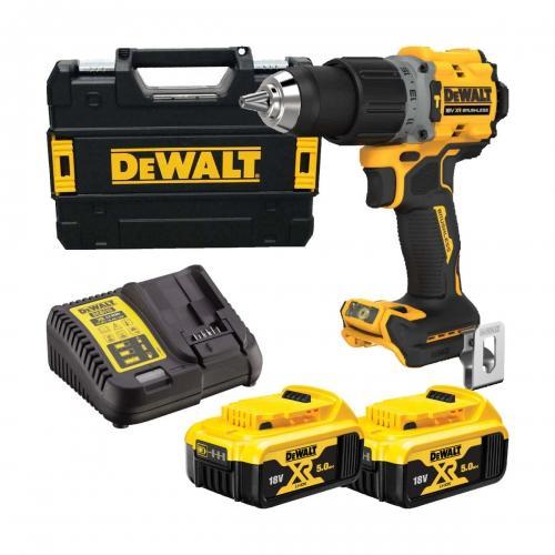 Trapano combinato a batteria DeWalt DCD805P2T-QW 13 mm 27 Nm 2000 giri/min 34000 bpm 2x5 Ah 18 V Li-Ion con custodia    