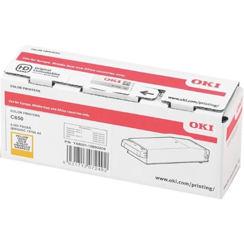ORIGINALE OKI toner giallo 09006129 C650 ~6000 Pagine 09006129 C650 EAN 5031713072492