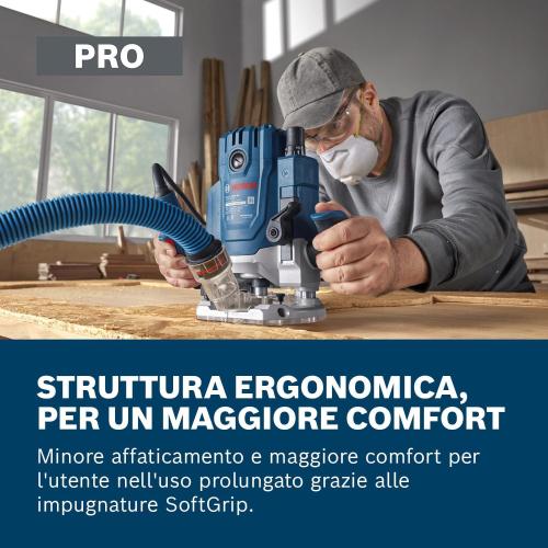 Fresatrice verticale Bosch GOF20-12 1/2"-1/4" 25000 giri/min 2000W    