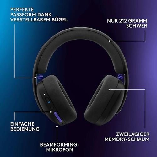 LOGITECH G G325 LIGHTSPEED PC-HEADSET SCHWARZ BT 5.2 MOD. 981-001524 EAN 5099206129856