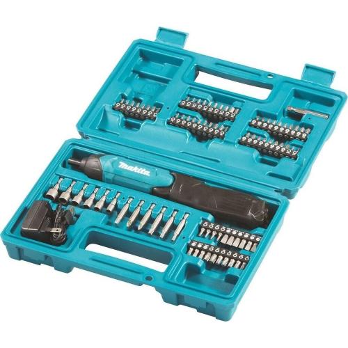 Avvitatore a batteria Makita DF001DW 1/4" 6Nm 200rpm con 1 batterie da 1.5Ah 3.6V Li-Ion + 81 accessori + custodia