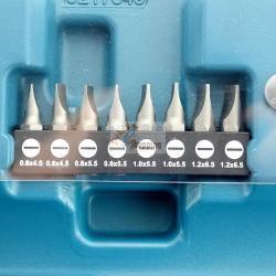 Avvitatore a batteria Makita DF001DW 1/4" 6Nm 200rpm con 1 batterie da 1.5Ah 3.6V Li-Ion + 81 accessori + custodia