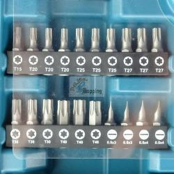 Avvitatore a batteria Makita DF001DW 1/4" 6Nm 200rpm con 1 batterie da 1.5Ah 3.6V Li-Ion + 81 accessori + custodia