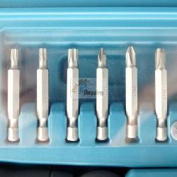 Avvitatore a batteria Makita DF001DW 1/4" 6Nm 200rpm con 1 batterie da 1.5Ah 3.6V Li-Ion + 81 accessori + custodia