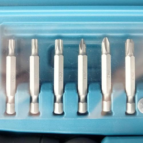 Avvitatore a batteria Makita DF001DW 1/4" 6Nm 200rpm con 1 batterie da 1.5Ah 3.6V Li-Ion + 81 accessori + custodia