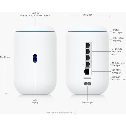 Ubiquiti UniFi Dream Router 7, UniFi Cloud Gateway Mod. UDR7
