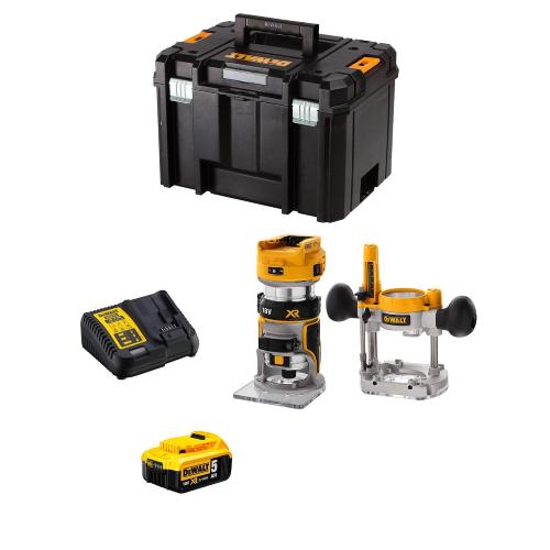 Fresatrice DeWALT DCW604P1T (1 x 5,0 Ah + DCB115 + TSTAK VI)