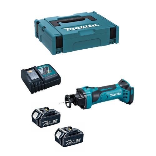 Rifilatore per cartongesso MAKITA DCO180RTJ (2 x 5,0 Ah + DC18RC + MAKPAC 1)