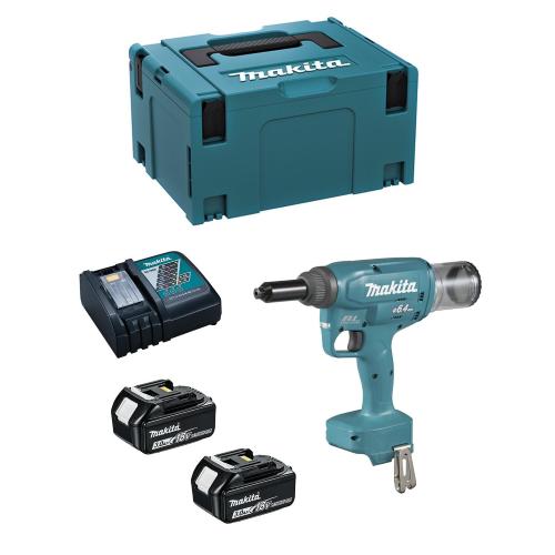 Rivettatrice MAKITA DRV250RFJ (2 x 3,0 Ah + DC18RC + MAKPAC 3)