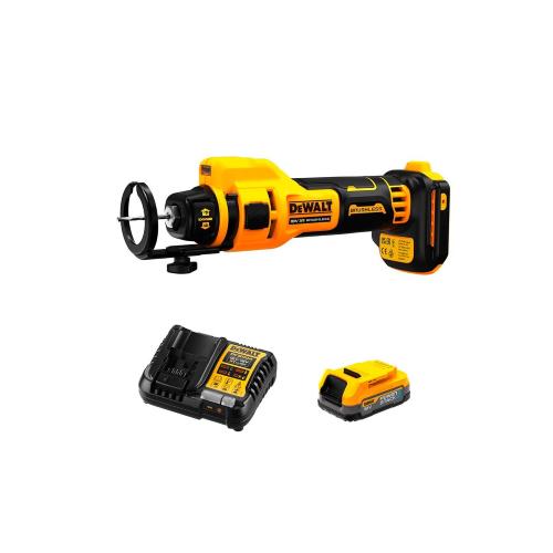 Sega da taglio per cartongesso DeWALT DCE555E1-SK (1 x 1,7 Ah Powerstack + DCB1104)