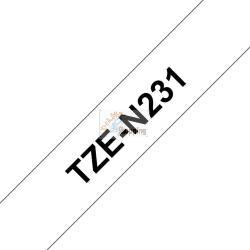 ORIGINALE Brother Nastro Nero su bianco TZe-N231 Nastro per etichettatura nero su bianco Brother TZe-N231 â€" 12 mm di larghezza TZe-N231  EAN 4977766691833