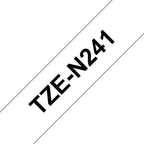 ORIGINALE Brother Nastro Nero su bianco TZe-N241 Nastro per etichettatura nero su bianco Brother TZe-N241 â€" 18 mm di larghezza TZe-N241  EAN 4977766692113