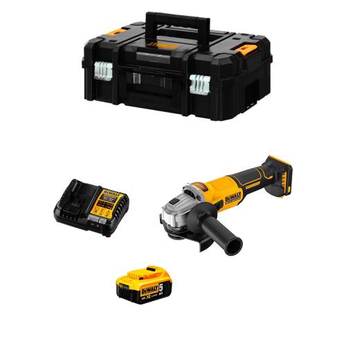 Mini-Smerigliatrice DeWALT DCG407P1T (1 x 5,0 Ah + DCB1104 + TSTAK II)