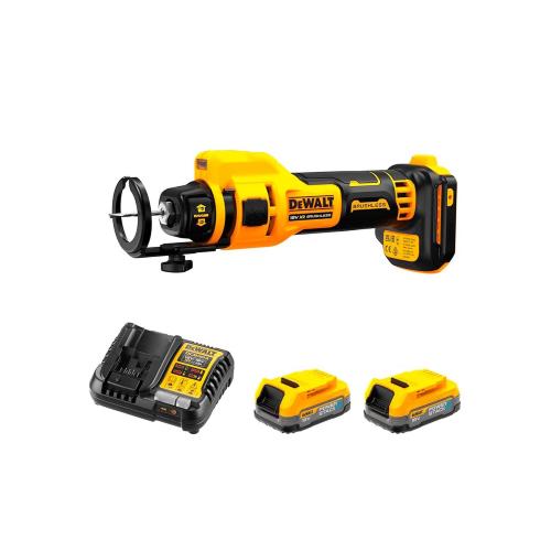 Sega da taglio per cartongesso DeWALT DCE555E2-SK (2 x 1,7 Ah Powerstack + DCB1104)