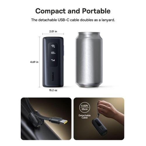 BASEUS ENERGEEK GX11 MIFI POWER BANK 20000MAH 67W COSMIC BLACK MOD. E0025701 EAN 6932172695743