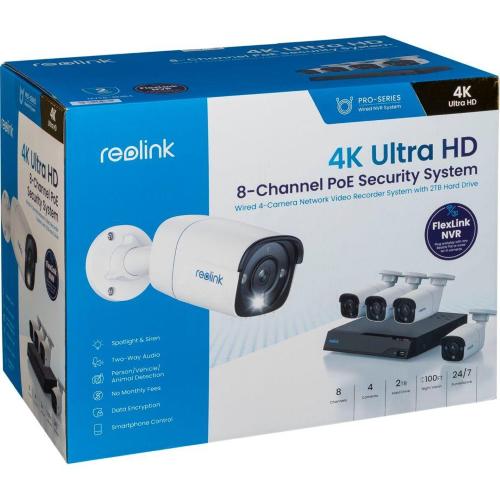 REOLINK NVS8-8MB4 4K 8-CHANNEL CAMERA SYSTEM MOD. PS4KB01-8 EAN 6975253983322